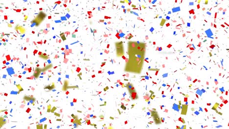 Animation-of-colourful-confetti-on-white-background
