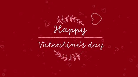 Animation-of-happy-valentines-day-text-over-hearts