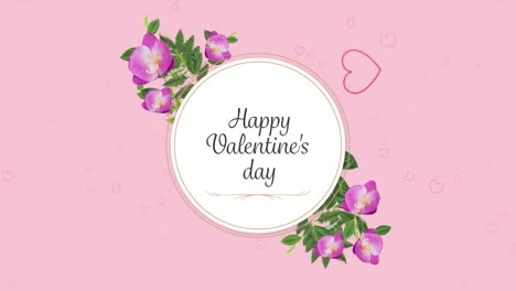 Animation-Eines-Fröhlichen-Valentinstagtextes-über-Blumen-Und-Herzen