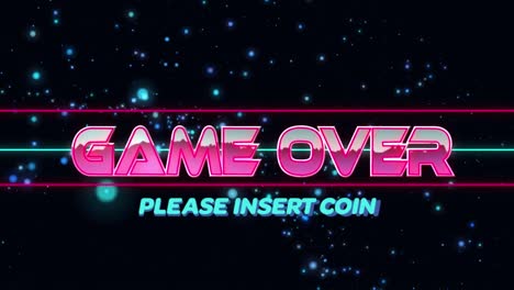 Animation-of-game-over-text-over-light-spots-on-black-background