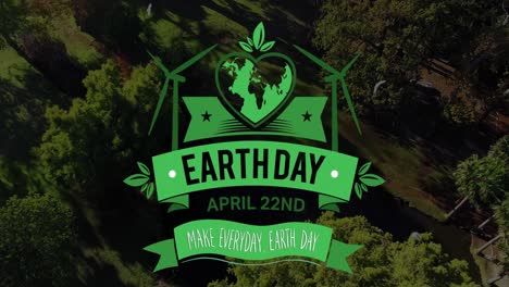 Animation-of-earth-day-text-over-park