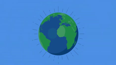Animation-Des-Globus-Auf-Blauem-Hintergrund