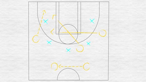 Animation-of-drawing-of-game-plan-over-white-background