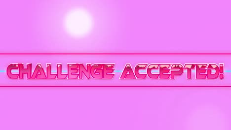 Animation-of-challenge-accepted-text-over-light-spots-on-pink-background