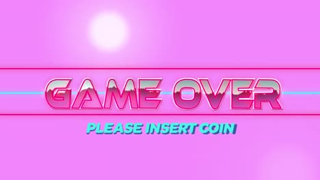Animation-of-game-over-text-over-light-spots-on-pink-background