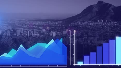 Zusammengesetztes-Video-Der-Statistischen-Datenverarbeitung-Und-Luftaufnahme-Des-Stadtbildes