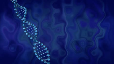 Digitale-Animation-Der-Sich-Drehenden-DNA-Struktur-Und-Digitaler-Welle-Vor-Blauem-Hintergrund