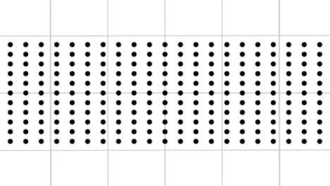 Animation-of-black-dots-and-squares-on-white-background