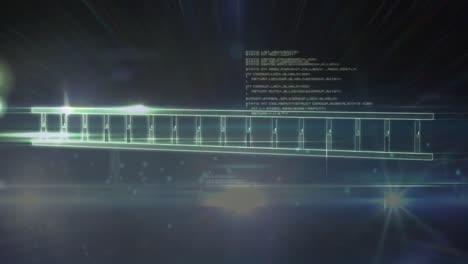 Animation-Der-Datenverarbeitung-Und-DNA-Strang-Auf-Grünem-Hintergrund