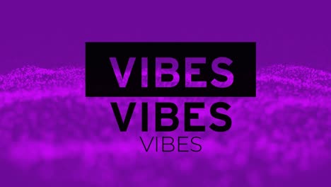 Animation-of-good-vibes-text-and-spots-on-purple-background