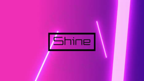 Animation-of-shine-text-and-shapes-on-pink-background