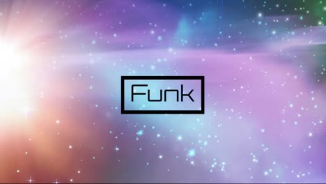 Animation-of-funk-text-and-light-spots-on-black-background