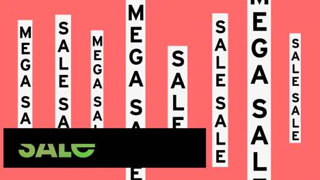 Animation-of-mega-sale-text-on-pink-background
