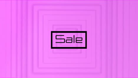 Animation-of-sale-text-and-squares-on-pink-background