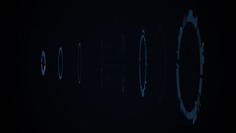 Animation-Sich-Bewegender-Kreise-Mit-Lichtflecken-Auf-Schwarzem-Hintergrund