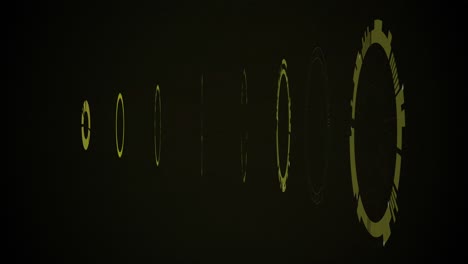 Animation-Sich-Bewegender-Kreise-Mit-Lichtflecken-Auf-Schwarzem-Hintergrund