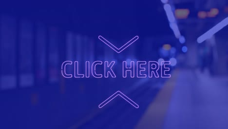 Animation-of-click-here-text-over-underground-on-blue-background