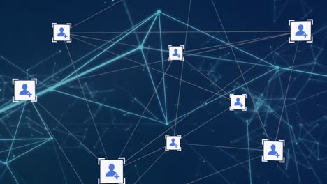 Netzwerk-Digitaler-Symbole-Und-Leuchtendes-Netzwerk-Von-Verbindungen-Vor-Blauem-Hintergrund