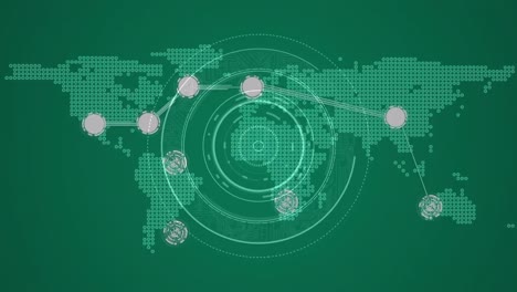 Animation-Des-Netzwerks-Von-Verbindungen-über-Der-Weltkarte
