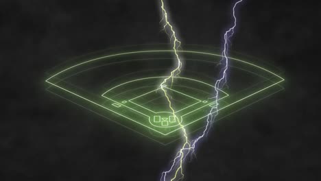 Animation-of-neon-green-basketball-field-and-lightnings