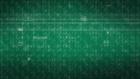 Animation-of-hexagon-shape-over-binary-code-on-green-background