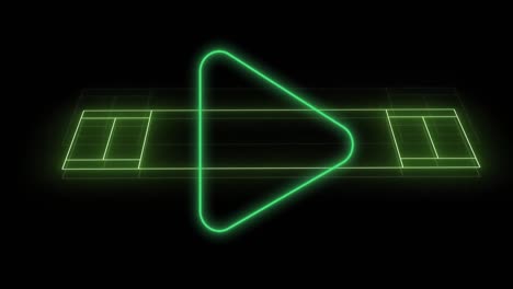 Animation-of-neon-green-sports-field-and-green-flickering-play-button