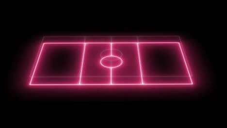 Animation-of-neon-pink-sports-field-and-blue-lightnings