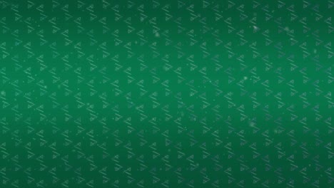 Animation-of-red-shapes-over-green-background-with-triangles