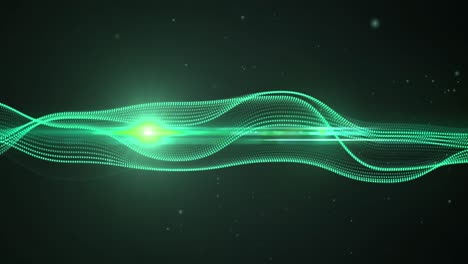 Animation-Eines-Grünen-Neonnetzwerks-Von-Verbindungen,-Das-Sich-über-Schwarzem-Hintergrund-Bewegt