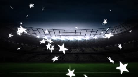 Animation-of-stars-floating-over-stadium-at-night