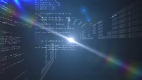 Animation-Der-Digitalen-Datenverarbeitung-Auf-Blauem-Hintergrund