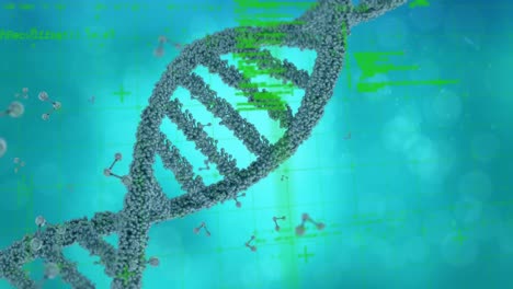 Animation-Des-Spinnens-Von-DNA-Strängen-Und-Der-Verarbeitung-Medizinischer-Daten