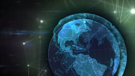 Animation-Des-Globus-über-Ein-Netzwerk-Von-Verbindungen