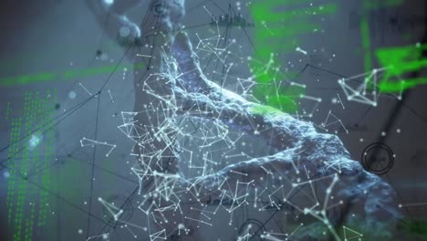 Animation-Des-Spinnens-Von-DNA-Strängen,-Netzwerken-Von-Verbindungen-Und-Der-Verarbeitung-Medizinischer-Daten