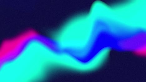 Animation-of-green,-blue-and-pink-waves-on-dark-blue-background
