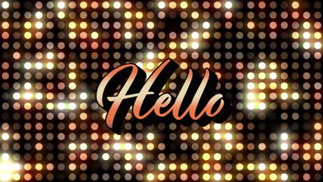 Animation-of-hello-text-and-light-spots-on-black-background