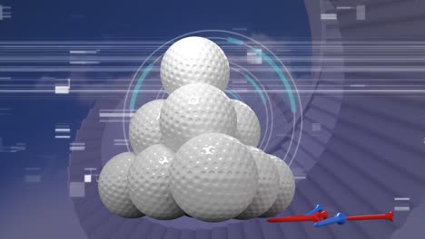 Animation-of-golf-balls-over-shapes-and-scope-scanning