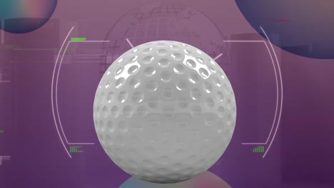 Animation-of-golf-ball-over-scope-scanning-and-globe