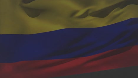 Animación-De-La-Bandera-De-Colombia-Ondeando-Sobre-Fuegos-Artificiales.