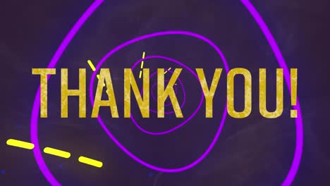 Animation-of-thank-you-text-over-circles-on-black-background