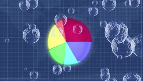 Animation-Von-Blasen-über-Der-Datenverarbeitung-Auf-Blauem-Hintergrund