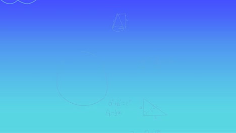 Animation-of-handwritten-mathematical-formulae-over-blue-background