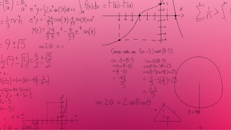 Animación-De-Fórmulas-Matemáticas-Escritas-A-Mano-Sobre-Fondo-Rosa