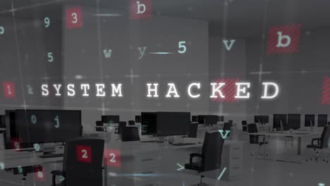 Animation-Einer-Cyber-Angriffswarnung-über-Leerem-Büro