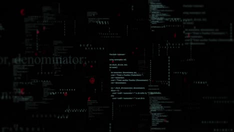 Animation-of-binary-coding-and-data-processing-on-black-background