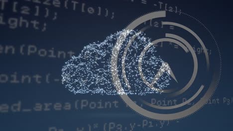 Animation-Des-Wolkensymbols-über-Datenverarbeitung-Und-Uhr