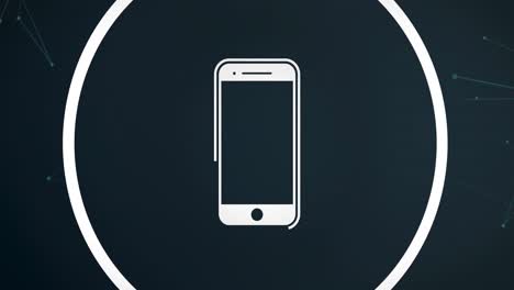 Animation-of-smartphone-digital-icon-and-connections-over-black-background
