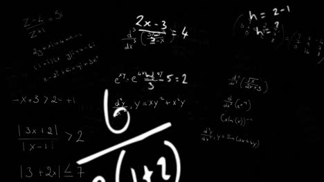 Animation-of-math-formulas-floating-on-black-background