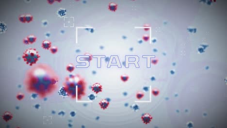 Animation-of-start-over-white-background-with-viruses