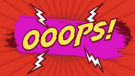 Animation-of-ooops-text-on-red-background
